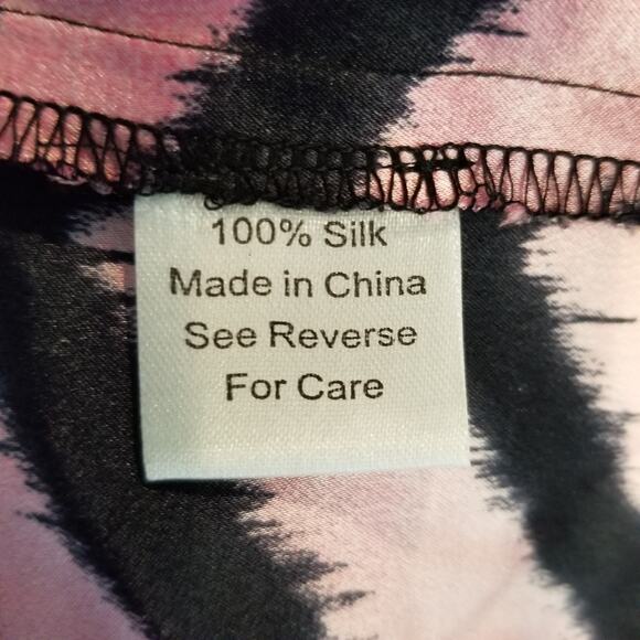 Parker Silk Black Pink Gray Ruffle Sleeveless Wrap Dress Size S Small - Picture 6 of 6